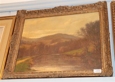 Lot 1179 - Augustus William Enness (1876-1948) Autumnal river landscape, signed, oil on canvas, 39cm by 49cm