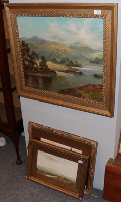 Lot 1191 - Prudence Turner, Highland Landscape, signed, oil on canvas together with British School (20th...