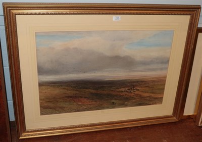 Lot 1195 - Arthur Henry Enock (fl.1869-1910) Extensive landscape with Shepherd and Sheepdog, signed,...