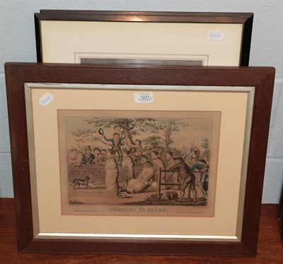 Lot 1221 - After R.E.M. Lepice 'Decrepitude' two mid 18th century engravings with after Cruikshank 'Jumping in