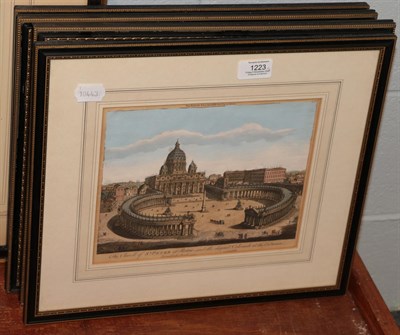 Lot 1223 - A collection of four hand-coloured engravings, Rome scenes, printed for John Bowles in...