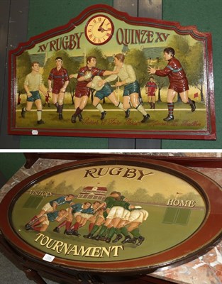 Lot 1238 - Two reproduction rugby tournament signs