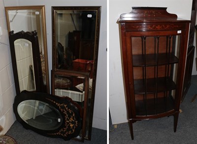 Lot 1245 - A small Edwardian mahogany display cabinet; a painted stick-back chair; and five assorted...