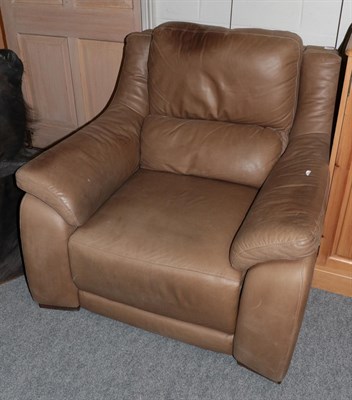 Lot 1253 - A Polo Divani brown leather electric reclining armchair