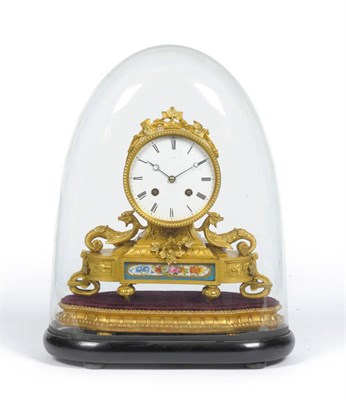 Lot 1165 - An Ormolu and Porcelain Mounted Striking Mantel Clock, Achille Brocot and Delettrez, retailed...