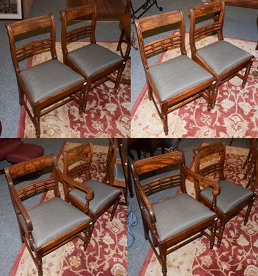 Lot 1290 - A set of eight George IV mahogany dining chairs with drop-in seats, including two carvers