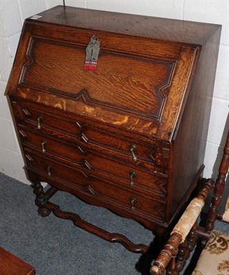 Lot 1304 - A 1920's/30's oak bureau