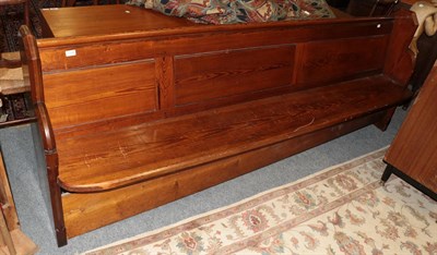 Lot 1320 - A Victorian pitch pine 8ft pew