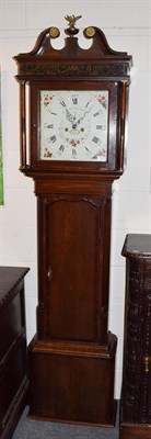 Lot 1332 - An oak eight day longcase clock, dial signed Jno Kent, Manchester, later case