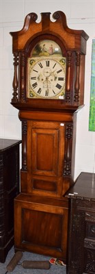 Lot 1333 - A Victorian eight-day oak and mahogany crossbanded longcase clock, G E Owen, Barmouth