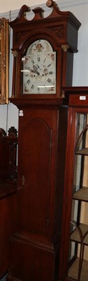 Lot 1337 - A George III oak eight-day longcase clock, with painted arch dial, Samuel North Leckonfield