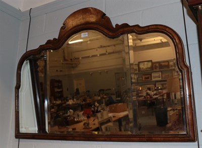 Lot 1348 - Triple plate walnut over mantel mirror in the Queen Anne style