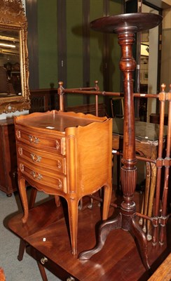 Lot 1368 - A quantity of furniture comprising a Continental three-drawer chest; dish-top plant-stand;...