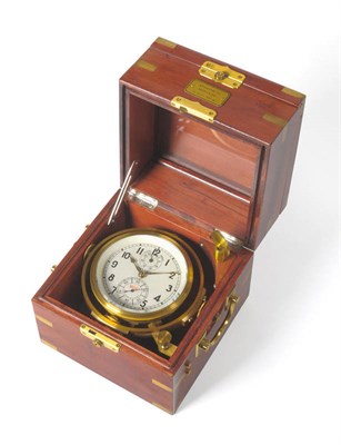 Lot 1173 - A Russian Two Day Marine Chronometer, signed Polet, No.160092, circa 1990, three-tier brass...