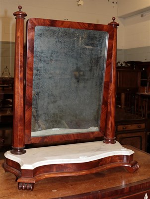 Lot 1375 - A Victorian mahogany marble-top toilet mirror