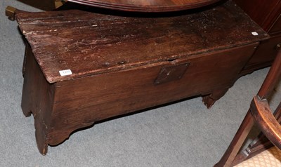 Lot 1377 - A 17th century oak coffer, 108cm by 32cm by 53cm