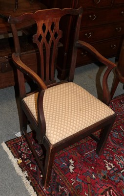 Lot 1382 - A George III mahogany armchair with drop-in seat