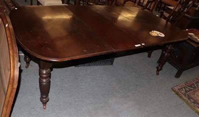 Lot 1388 - A Victorian mahogany extending dining table with two extra leaves and winder, 209cm (extended)...