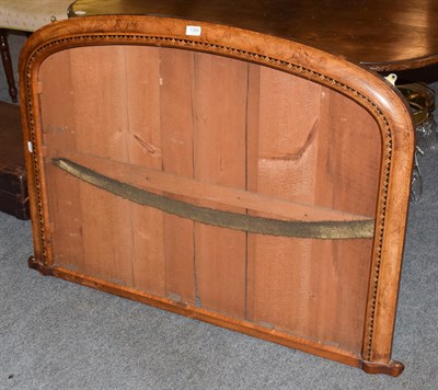 Lot 1389 - A Victorian walnut and parquetry decorated over-mantel mirror frame (lacking glass)