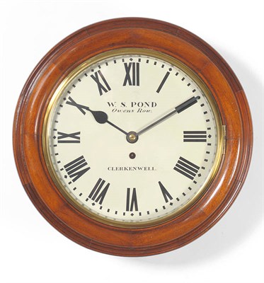 Lot 1175 - A Mahogany Wall Timepiece, W S Pond, Owens Row, Clerkenwell, circa 1890, the circular case with...