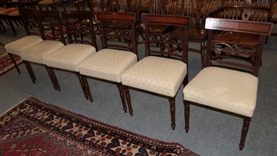 Lot 1399 - A set of six Regency mahogany dining chairs