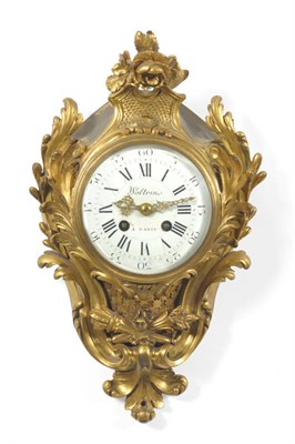 Lot 1177 - A French Gilt Metal Striking Cartel Clock, Waltrin à Paris, circa 1880,  with scroll and...