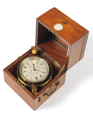 Lot 1178 - A Mahogany Two Day Marine Chronometer, signed Barraud, 41 Cornhill, London, No.5256, circa...