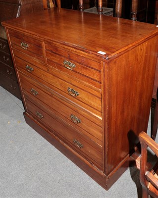 Lot 1422 - A late Victorian walnut five-drawer straight-fronted chest of drawers, 104cm by 53cm by 104cm