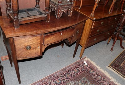 Lot 1430 - A small George III mahogany bow-fronted sideboard; and an Edwardian mahogany dressing chest