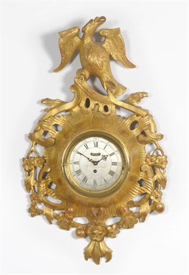 Lot 1181 - A Mid 18th Century Giltwood Cartel Timepiece, signed Wm Whitebread, London, circa 1750, the...