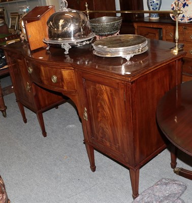 Lot 1463 - An Edwardian bow-fronted inlaid mahogany sideboard, with brass gallery, 181cm by 61cm by 127cm high