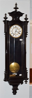 Lot 1465 - An ebonised Vienna style wall time piece, circa 1890, single weight driven movement