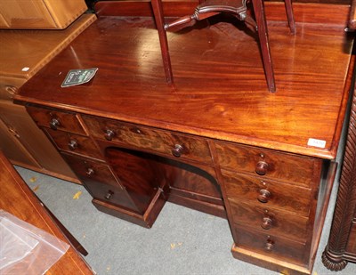 Lot 1470 - A Victorian mahogany kneehole desk, 110cm by 57cm by 86cm