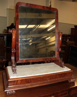 Lot 1472 - A Victorian mahogany and marble top toilet mirror