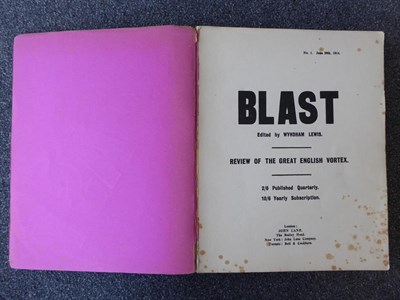 Lot 3037 - The Vorticists Lewis (Wyndham), Blast, Review of the Great English Vortex, No 1, June 20th 1914 and