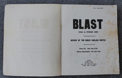 Lot 3037 - The Vorticists Lewis (Wyndham), Blast, Review of the Great English Vortex, No 1, June 20th 1914 and