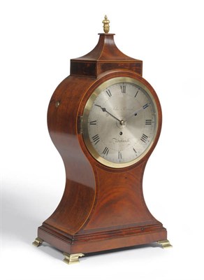 Lot 1190 - A Regency Mahogany Balloon Shaped Table Timepiece with Alarm, signed John Percival, Woolwich,...