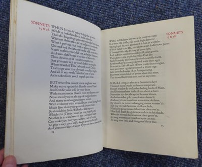 Lot 3089 - Doves Press - Shakespeare (William) Shake-Speares Sonnets, Tercentenary Edition, Doves Press, 1909