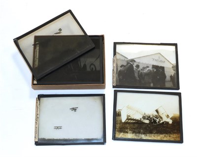 Lot 3112 - Early Aviation Photographs Twelve glass positives recording a very early French air race, the...