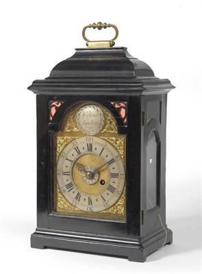 Lot 1196 - An Ebonised Table Timepiece with Alarm, signed Anty Marsh, London, circa 1750, the inverted...