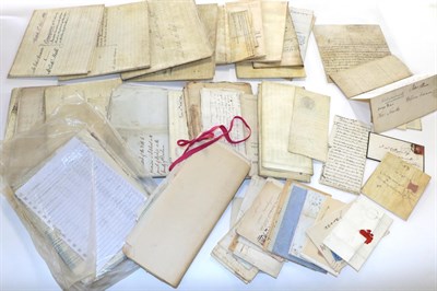 Lot 3141 - Ephemera An interesting collection of indentures, share certificates, letters and envelopes,...