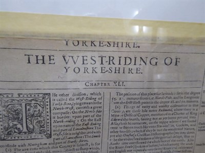 Lot 3171 - Speed (John) The West Ridinge of Yorkeshyre with The Most famous and fayre Citie Yorke...