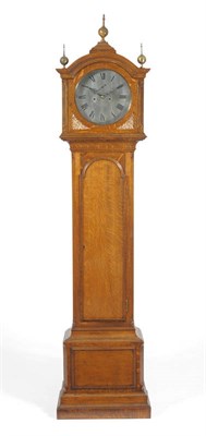 Lot 1202 - An Oak Eight Day Longcase Clock, signed Waring & Gillow Ltd, London & Paris, circa 1900, arched top