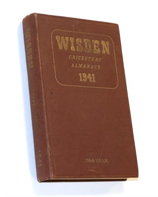 Lot 3202 - Cricket Wisden Cricketers' Almanack 1941, J. Whitaker, original cloth (first advert leaf torn...