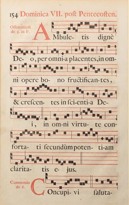 Lot 3214 - Roman Gradual Two large antiphonal pages; p. 47, Dominica intra Oct. Ascensionis and p. 154,...