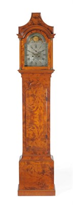 Lot 1210 - A Mahogany Eight Day Longcase Clock, with pagoda top, glazed side viewing windows, arched trunk...