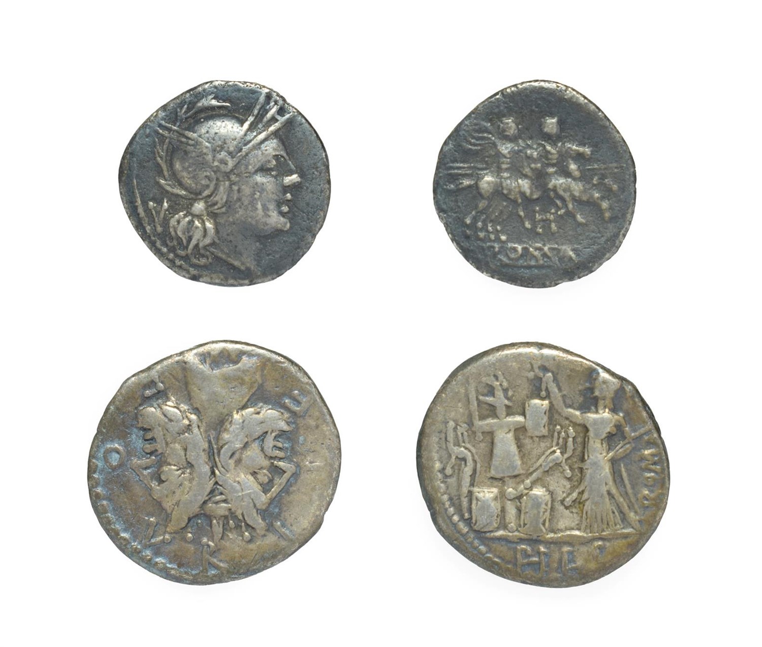 Lot 4007 - Roman Republic Silver Denarius, L. Furius L.f. Philus, 119 B.C. 3.83 grams, 19.1mm, 6h. Obv: M...