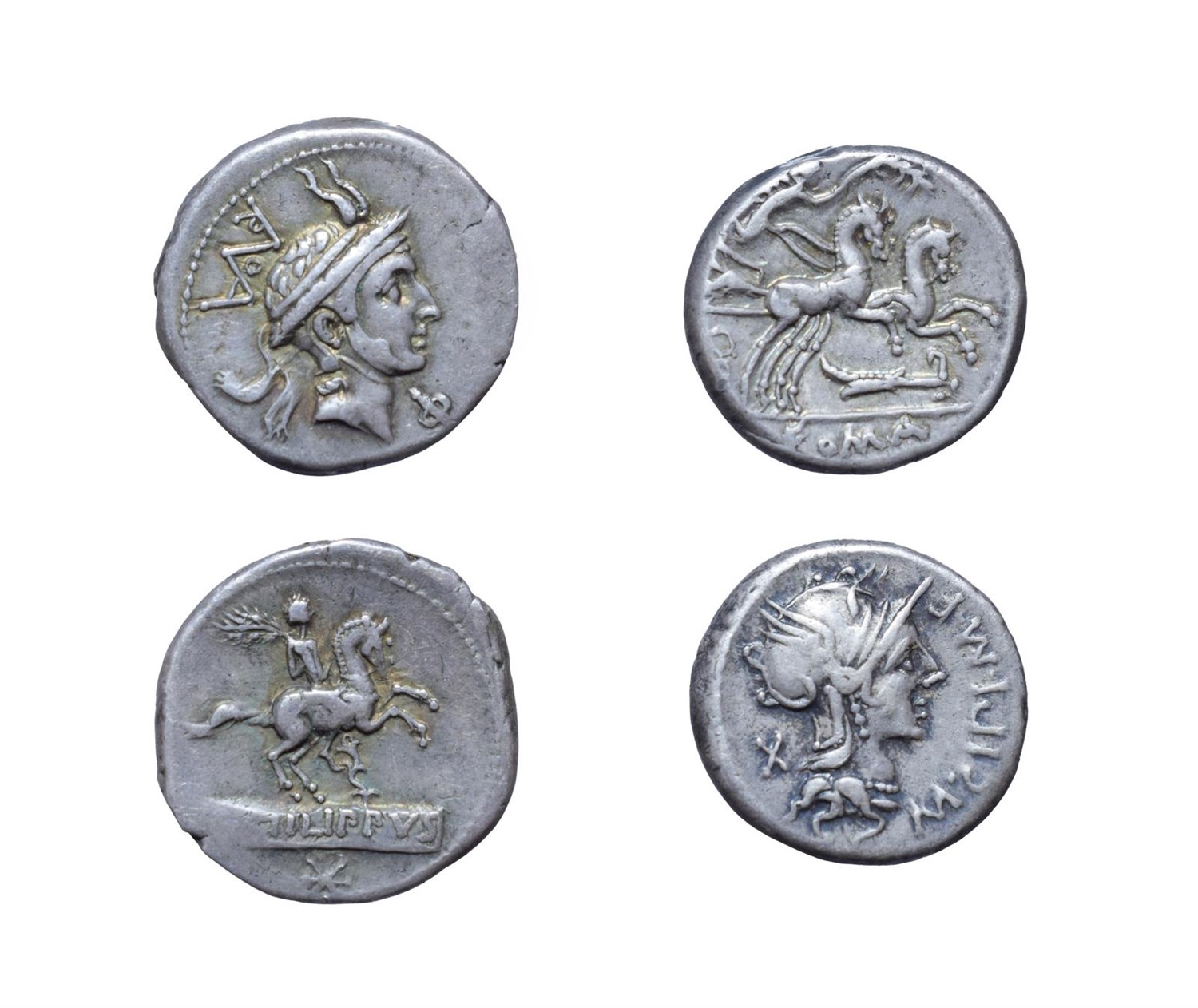 Lot 4008 - Roman Republic 2 x Silver Denarius. Consisting of: L. Marcius Philippus, 113/112 B.C. 3.94...