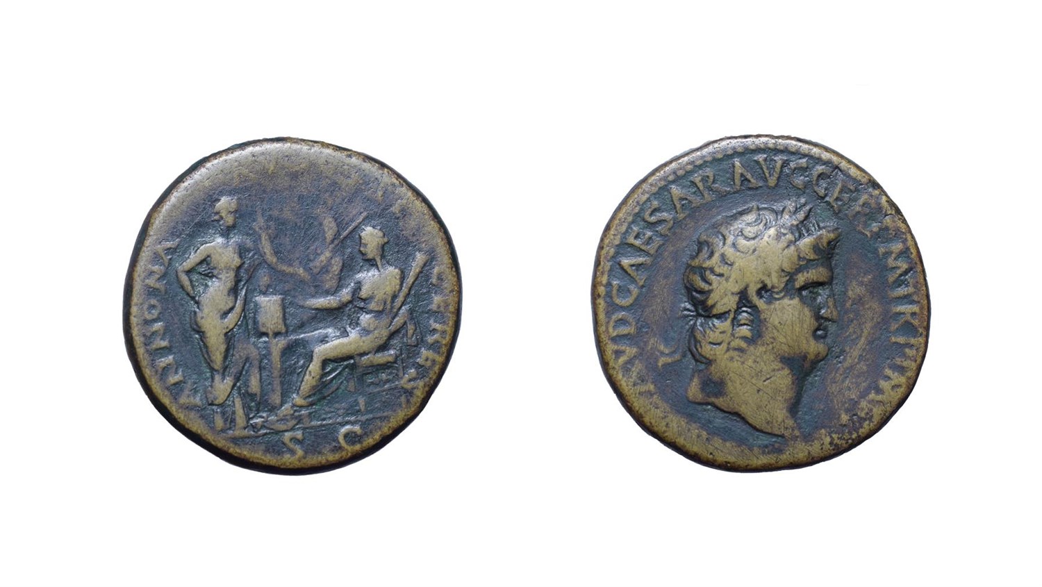 Lot 4012 - Nero, Brass Sestertius. Lugdunum (Lyon), 65 A.D. 27.34g, 33.5mm, 6h. Obv: NERO CLAVD CAESAR GER P M