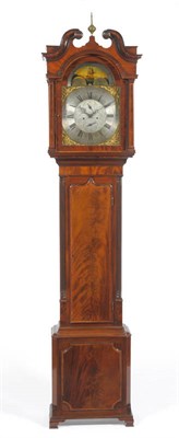 Lot 1211 - A Mahogany Eight Day Longcase Clock, circa 1790, with swan neck pediment, arched crossbanded...